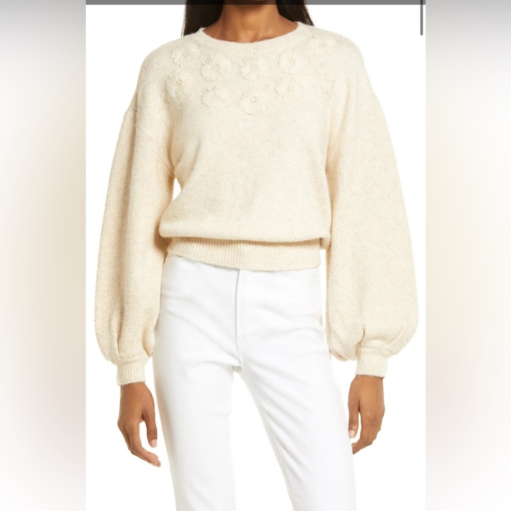 Bb Dakota By Steve Madden Daisy Little Thing Balloon Sleeve Sweater